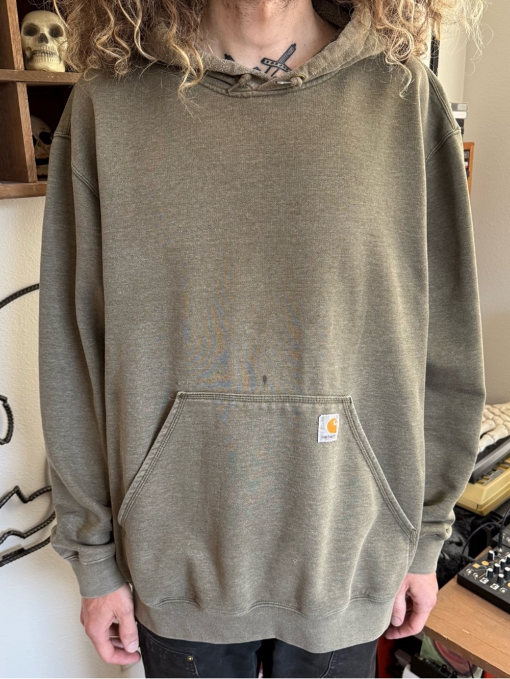 Carhartt Moss Green Pullover Hoodie K288 G39 ~ Size 2XL